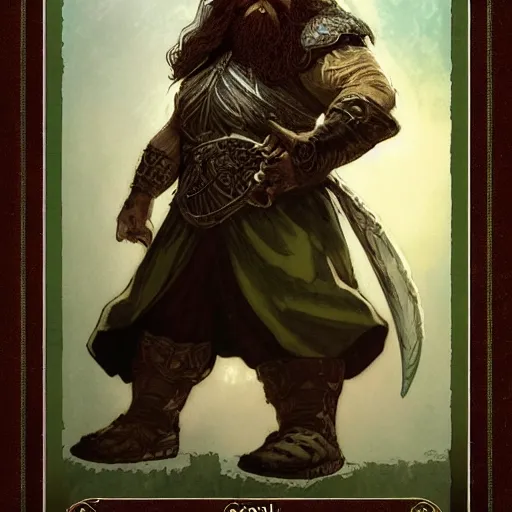 Image similar to Kalgor of the crystal caves. Dwarven explorer. Epic portrait by james gurney and Alfonso mucha (lotr, witcher 3, dnd, dragon age).