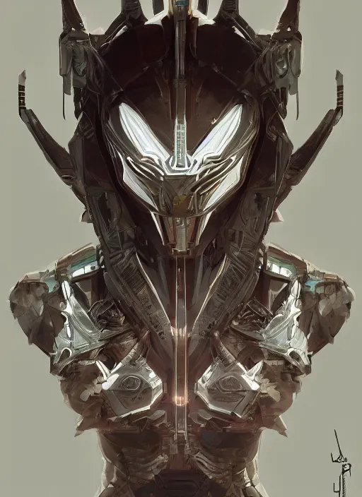 Image similar to symmetry!! portrait of adamantium alien in the style of horizon zero dawn, machine face, intricate, elegant, highly detailed, digital painting, artstation, concept art, smooth, sharp focus, illustration, art by artgerm and greg rutkowski and alphonse mucha, 8 k