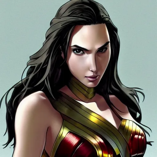 Prompt: a portrait of gal gadot, anime art style, highly detailed, highly realistic, beautiful detailes