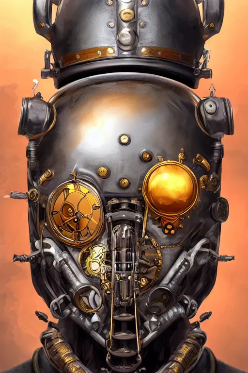 Image similar to steampunk helmet fantasy art mask robot ninja stylized digital illustration sharp focus, elegant intricate digital painting artstation concept art global illumination ray tracing advanced technology chaykin howard and campionpascale and cooke darwyn and davis jack