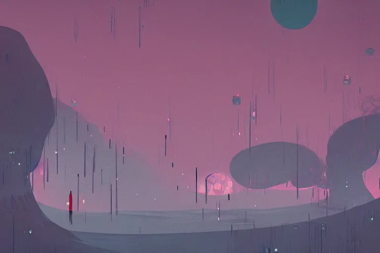 Image similar to landscape in the style of gris, trending on artstation