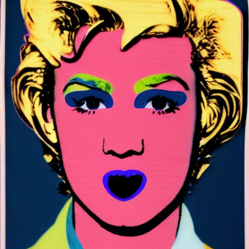 Prompt: cute cartoonish andy warhol self - portrait sticker