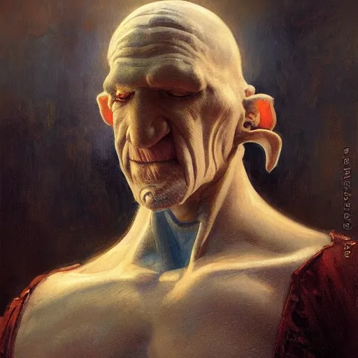 Image similar to a beautiful painting of handsome squidward, rendered art, highly detailed painting by gaston bussiere, craig mullins, j. c. leyendecker 8 k, trending on artstation, art