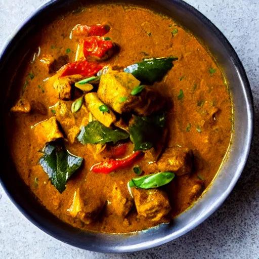 Image similar to photo of a man ecstatically eating a bowl of indian curry. weeping with joy, hands raised