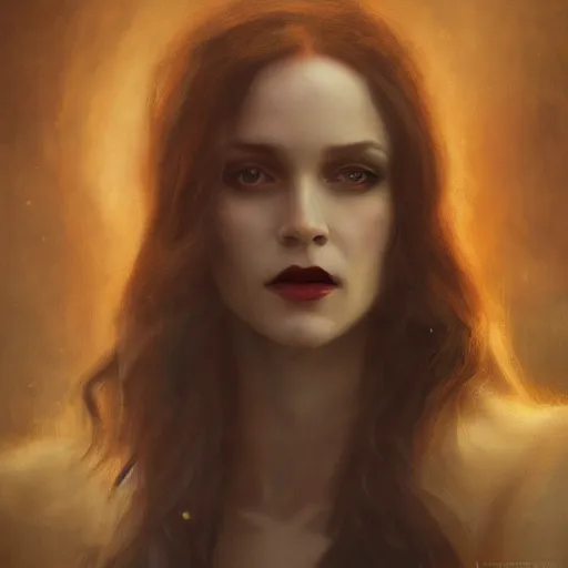 Image similar to Riveting high society regal female vampire portrait, atmospheric lighting, painted, intricate, volumetric lighting, beautiful, rich deep colors masterpiece, golden hour, sharp focus, ultra detailed, by Leesha Hannigan, Ross Tran, Thierry Doizon, Kai Carpenter,Ignacio Fernández Ríos