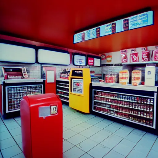 Image similar to cinestill 5 0 d photograph of the inside of an empty convenience store