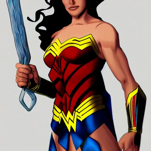 Image similar to Male version of Wonder Woman, digital art, artstation
