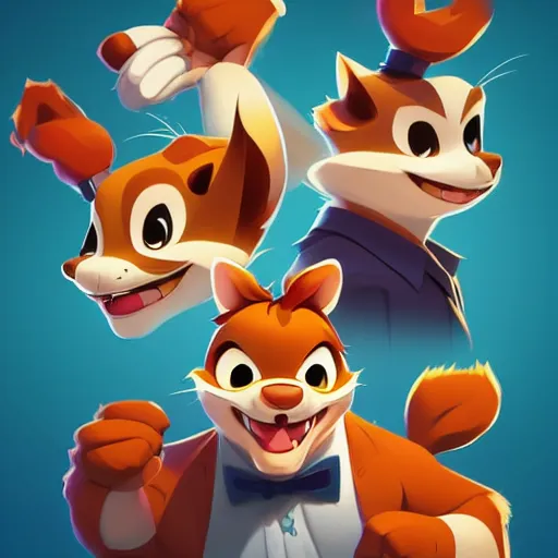 Image similar to face icon stylized minimalist chip'n dale : rescue rangers, loftis, cory behance hd by jesper ejsing, by rhads, makoto shinkai and lois van baarle, ilya kuvshinov, rossdraws global illumination