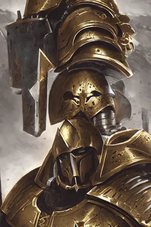 Image similar to armor portrait heros warhammer 4 0 k horus heresy fanart - the primarchs emperor by johannes helgeson animated with vfx concept artist & illustrator global illumination ray tracing hdr fanart arstation zbrush central hardmesh 8 k octane renderer comics stylized