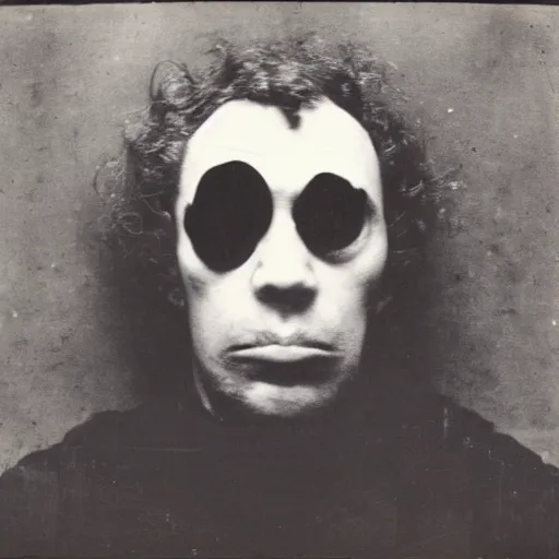 Prompt: photo portrait of ugly brutal animal face male cultist by Diane Arbus and Louis Daguerre