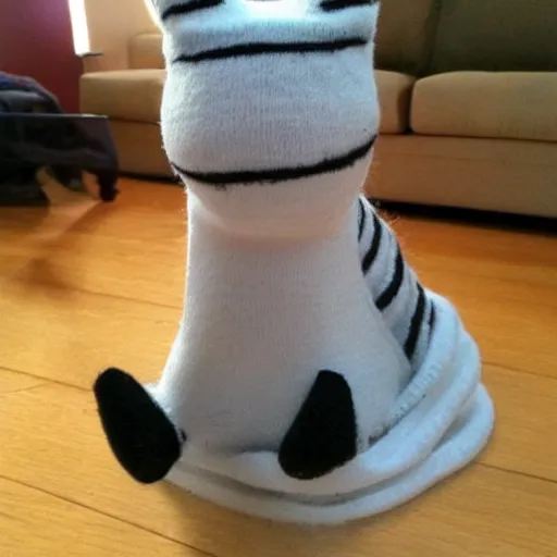 Image similar to cat made out of socks