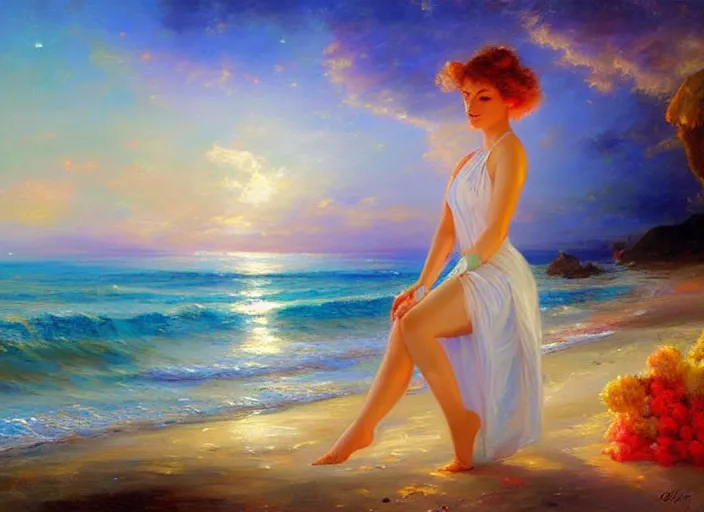 Image similar to cosmic ocean on the beach by vladimir volegov and delphin enjolras