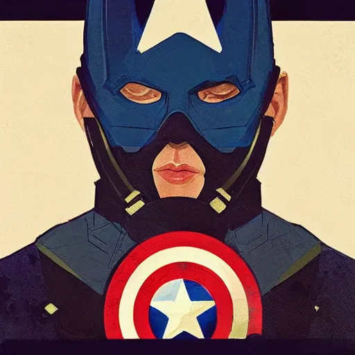 Prompt: Captain America profile picture by Sachin Teng, asymmetrical, Organic Painting , Matte Painting, geometric shapes, hard edges, graffiti, street art:2 by Sachin Teng:4