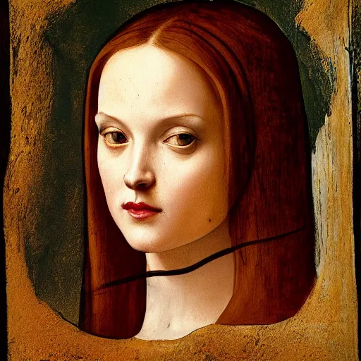 Image similar to portrait of a Kat Denning by Leonardo da Vinci