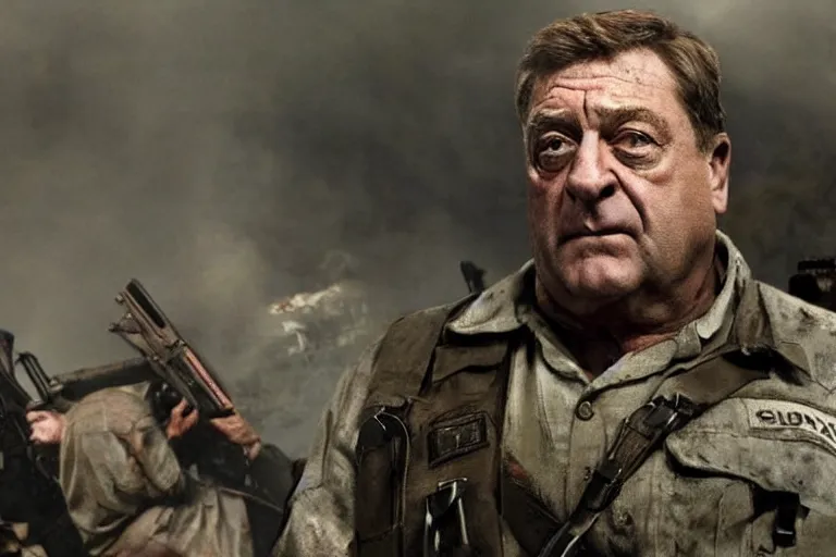 Prompt: john goodman as tank dempsey from call of duty zombies