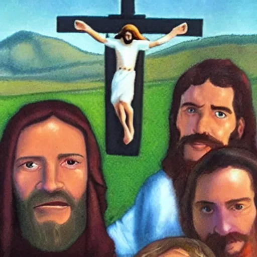 Image similar to jesus selfie