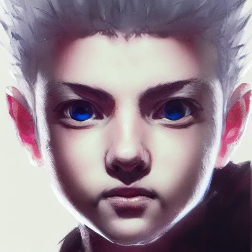 Prompt: realistic portrait of Killua, dramatic lighting, illustration by Greg rutkowski, yoji shinkawa, 4k, digital art, concept art, trending on artstation