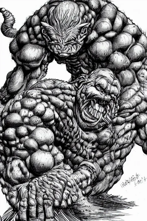 Image similar to hunched ogre, highly detailed, digital art, sharp focus, trending on art station, kentaro miura manga art style