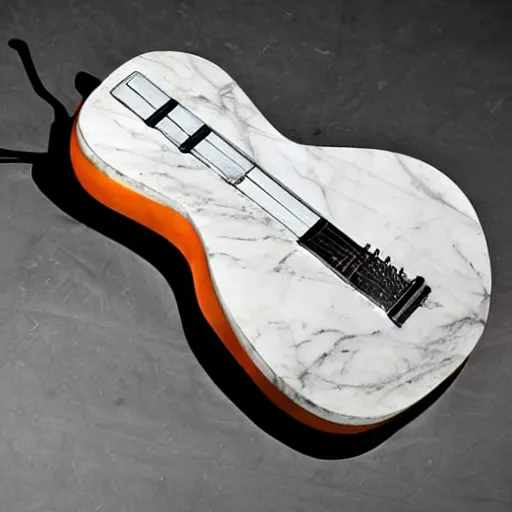 Image similar to an electrified guitar made entirely out of marble