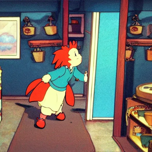 Image similar to ponyo in the backrooms