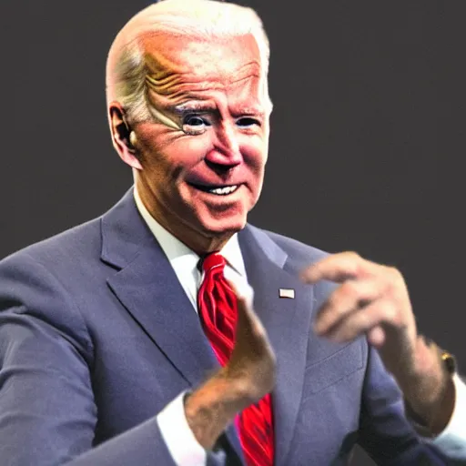 Image similar to joe biden with glowing red eyes, photoshop