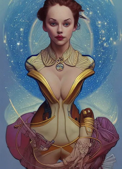 Image similar to Donald Duck as an astronaut, woman, fantasy, intricate, elegant, highly detailed, centered, digital painting, artstation, concept art, smooth, sharp focus, illustration, art by artgerm and donato giancola and alphonse mucha