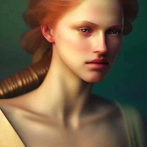 Image similar to photographic portrait of a stunningly beautiful renaissance female in soft dreamy light at sunset, contemporary fashion shoot, by edward robert hughes, annie leibovitz and steve mccurry, david lazar, jimmy nelsson, extremely detailed, hyperrealistic, perfect face, octane render