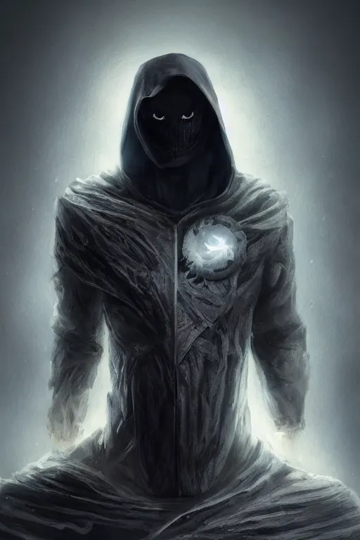 Image similar to characters portrait of Moon Knight mixed with Ghostrider by Alyssa Monks, full-shot, merged character, 4k, highly detailed, cinematic lighting, photorealistic, 3d render, award winning render, unreal engine, octane render, studio lighting, 8k, hd