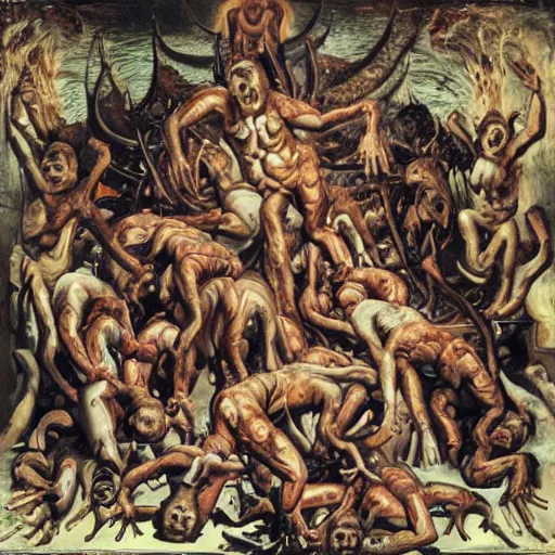 Image similar to the crawling chaos, divinity, awful, religious art