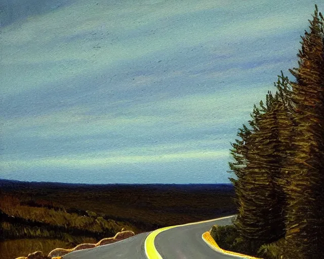 Image similar to the long and winding road at night by john christopher pratt,