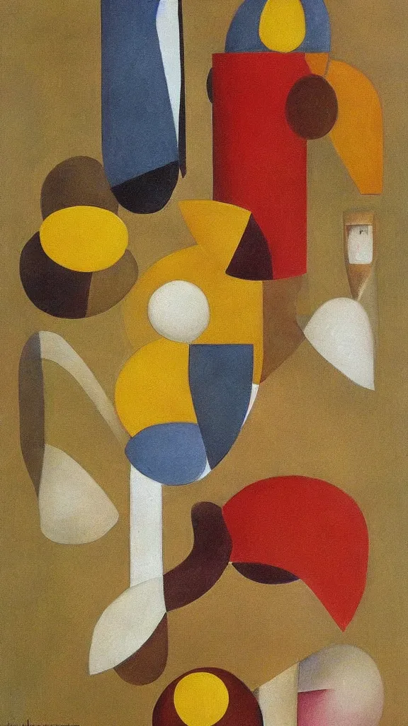 Prompt: abstract primitivism minimalism art painting, lines, forms, shapes, in style of constantin brancusi
