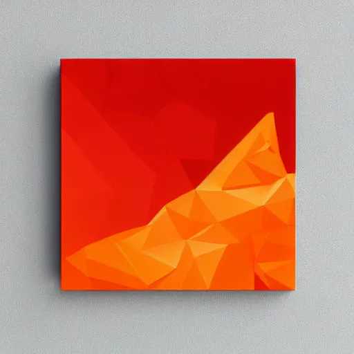 Prompt: orange to red gradient low poly art of cat connecting lines