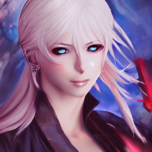 Prompt: beautiful anime art of Mary from devil may cry by WLOP, rossdraws, Logan Cure, Mingchen Shen, BangkuART, sakimichan, yan gisuka, JeonSeok Lee, zeronis, Chengwei Pan on artstation