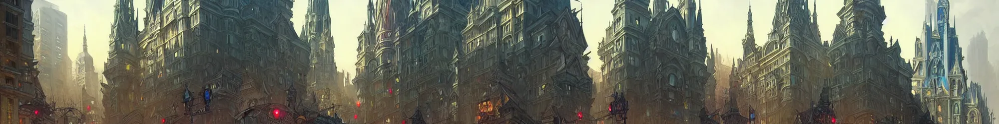 Image similar to a bustling city during the daytime, dark fantasy, horror, highly detailed, digital painting, concept art, illustration, trending on artstation, art by Artgerm and Greg Rutkowski, Alphonse Mucha and Rossdraws