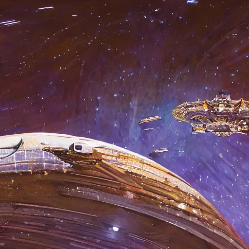 Image similar to dyson sphere in space, transparent rings, intricate abstract, unreal engine tech demo, golden hour, scifi, ( ( ( by robert mccall ) ) )