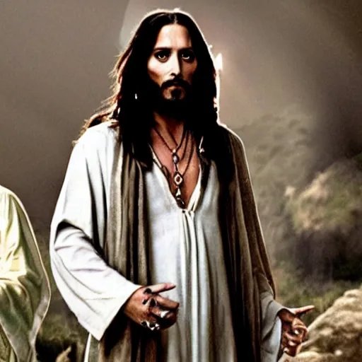 Image similar to Johnny Depp as Jesus Christ