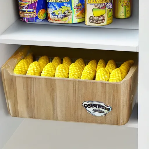 Image similar to Corn Flavored Ice cream tub, store shelf