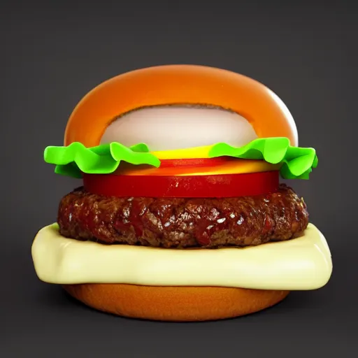 Prompt: portrait of the cutest hamburger ever, delicious, hunger, photorealistic, soft lighting, unreal engine