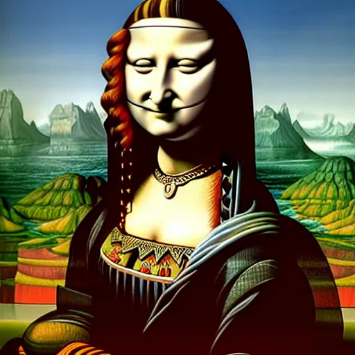 Image similar to monalisa by jacek yerka, alex gray, zdzisław beksiński, dariusz zawadzki, jeffrey smith and h.r. giger, oil on canvas, 8k highly professionally detailed, trending on artstation