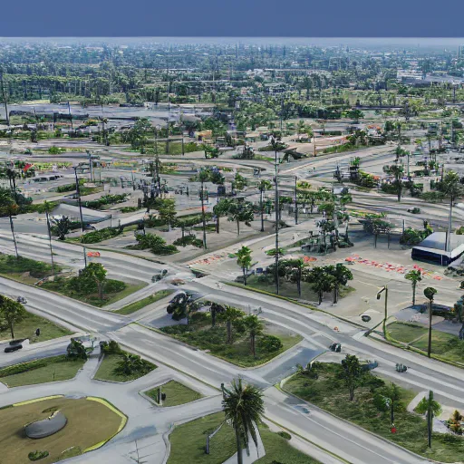 Image similar to pembroke pines florida in gta 5, 8k octane 3D render