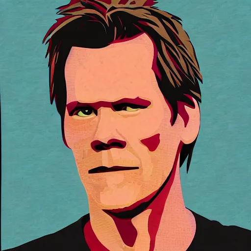 Image similar to kevin bacon made of bacon