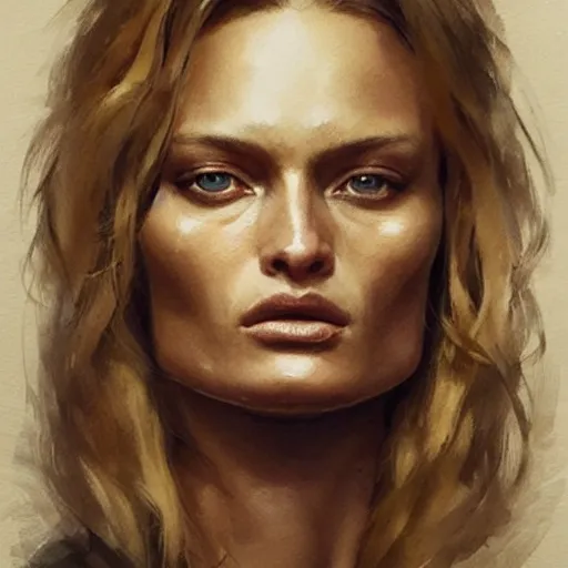 Image similar to portrait of edita vilkeviciute, detailed face, greg rutkowski, intricate, elegant, highly detailed,