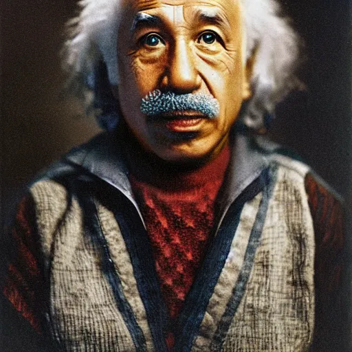 Prompt: inuit einstein portrait