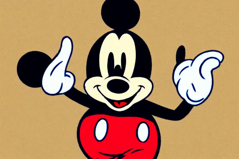 Prompt: beta style of mickey mouse