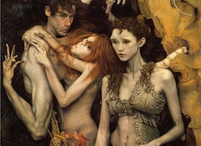 Prompt: jim henson's labyrinth by edgar maxence and caravaggio and michael whelan and delacroix style, artistic