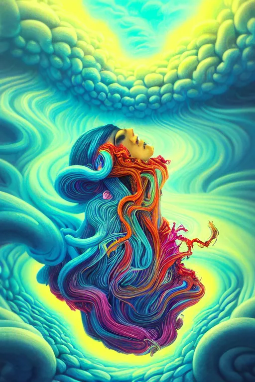 Prompt: flowing colorful liquid smoke and clouds opening portal to another dimension, dmt, psilocybin, lsd, detailed, intricate, elegant, highly detailed, digital painting, artstation, concept art, smooth, sharp focus, illustration, art by hana yata, and artem demura and beeple, octane render, unreal engine, 8 k