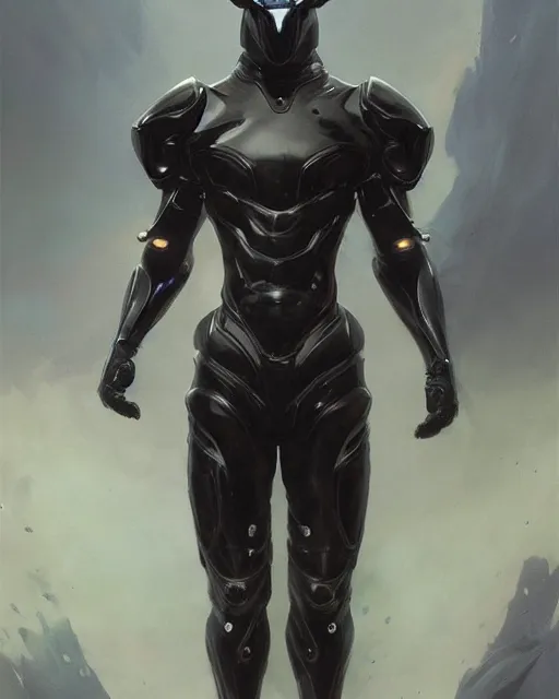 Image similar to iridescent sinewy smooth muscular male sleek glossy black pearlescent scifi armor with smooth black featureless helmet, by greg rutkowski and mark brookes and jim burns and tom bagshaw and magali villeneuve, trending on artstation