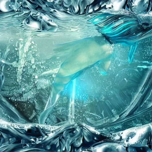 Image similar to icy submerged transparendigitalart leaked aquatic noticing