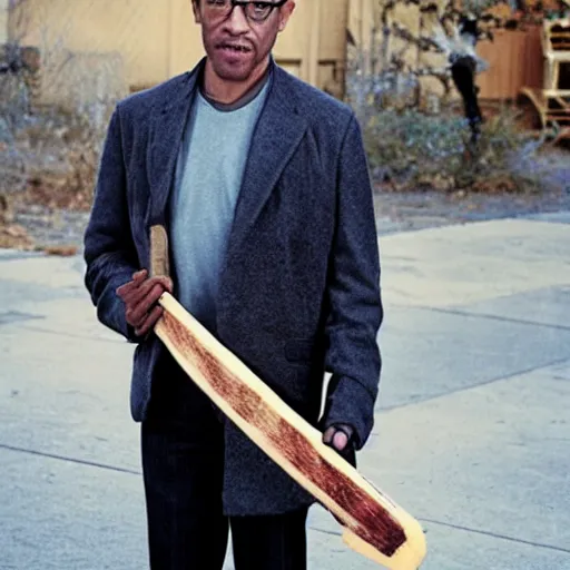 Prompt: giancarlo esposito holding an axe