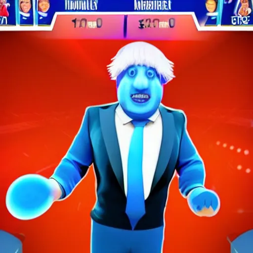 Image similar to Boris Johnson in the style of just dance 2016